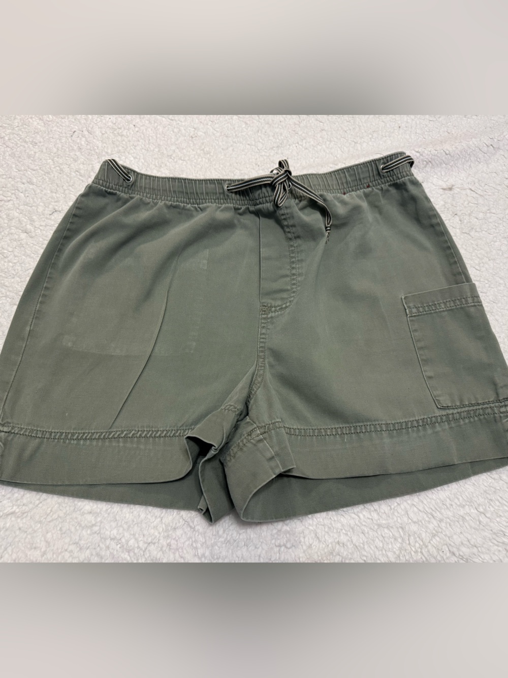 Faded Glory Olive Utility Cargo Shorts with Drawstring